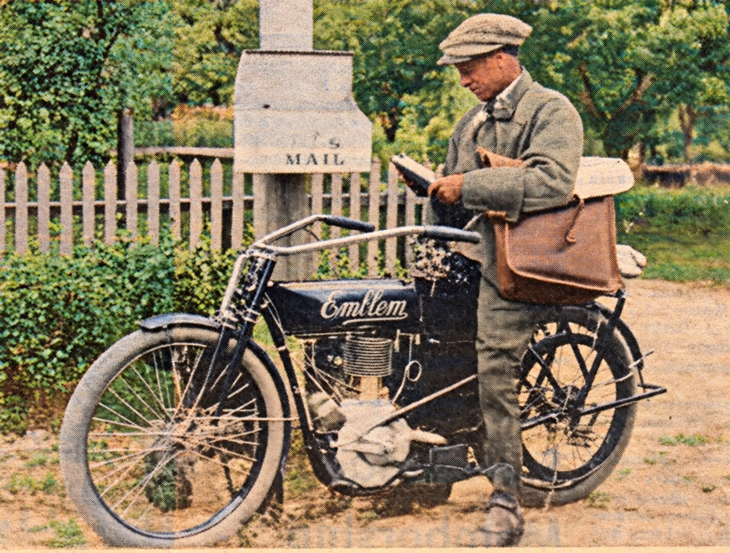 Original mail carrier on motorcycle photo