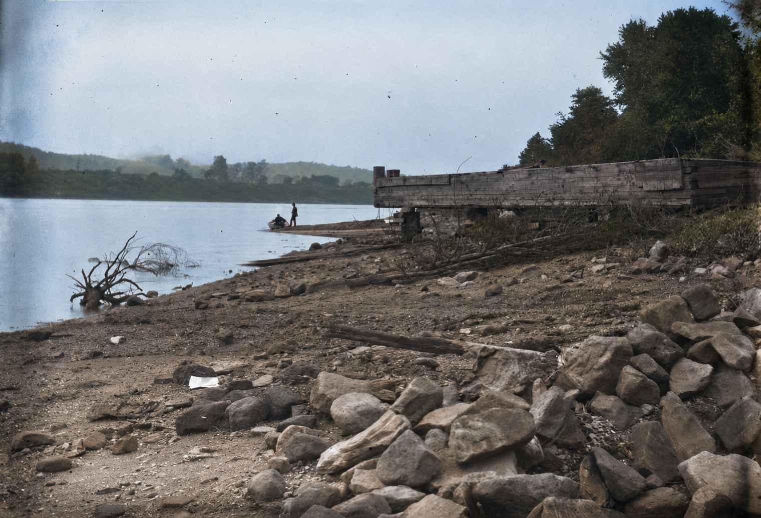Colorized historical Ohio scene